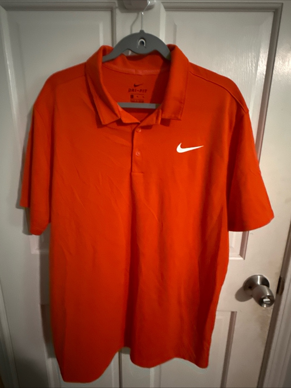 Nike Orange Polo with White Swoosh